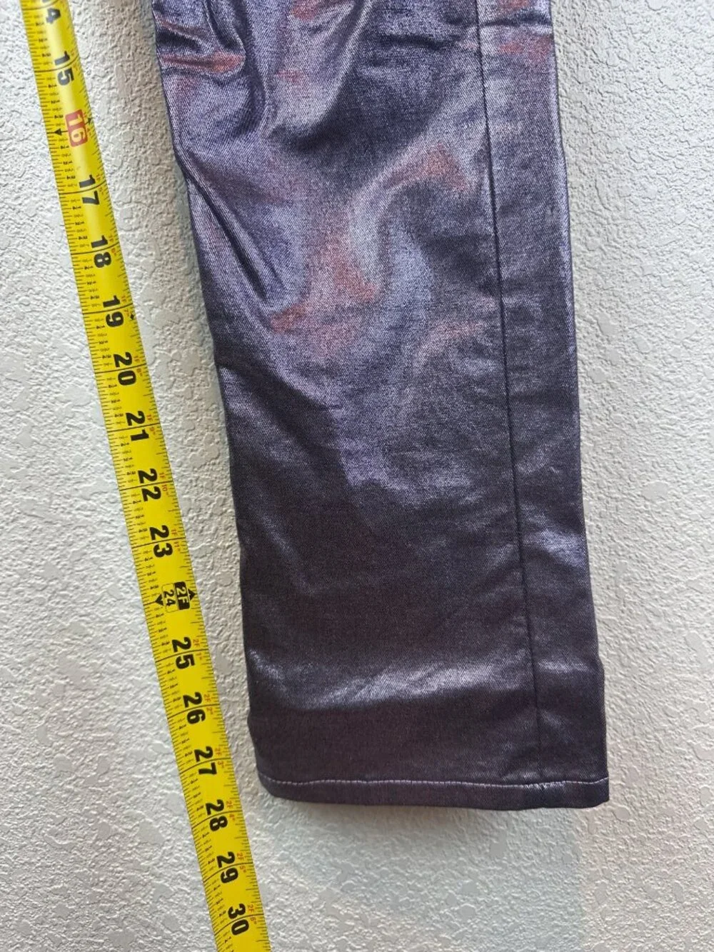Alexander Digenova Metallic Coated Mens 32 Purple Iridescent Straight Pants